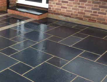 Black Natural Limestone Sawn Edges Patio Pack | 19.68sqm OVAEDA® Composite Decking & Porcelain Paving