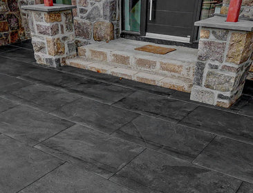 Bearsden™ | Black Stone Effect Porcelain Paving Tiles (60x90x2cm) MPG Stone