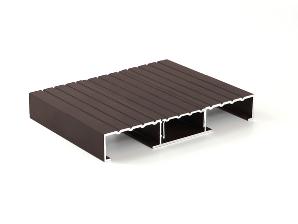 Non-combustible Aluminium Direct Fix Decking Board | RAL 8019 Grey Brown | 200mm x 30mm x 4.2m  Ryno Group   