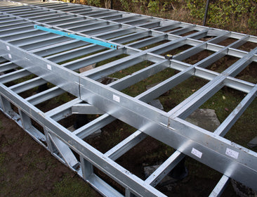 Tectonic® Modular Steel Decking Subframe 100mm Deep OVAEDA® Composite Decking & Porcelain Paving