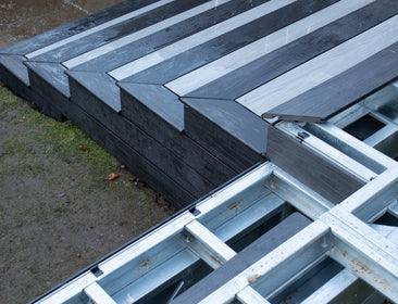 Tectonic® Modular Steel Decking Step Subframe 150mm Deep OVAEDA® Composite Decking & Porcelain Paving
