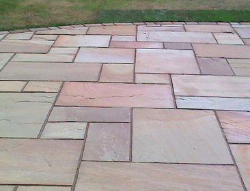 Raveena Natural Indian Sandstone Patio Pack | 19.68sqm OVAEDA® Composite Decking & Porcelain Paving