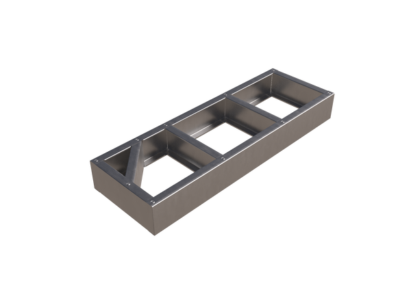 Tectonic® Modular Steel Decking Step Subframe 150mm Deep  OVAEDA® Composite Decking & Porcelain Paving 40x120cm  