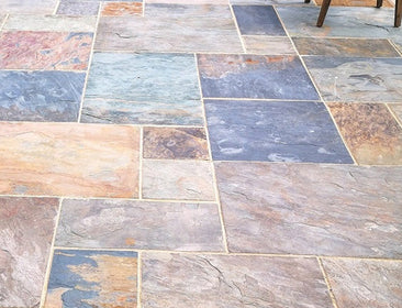 Vijaya Natural Rustic Slate Patio Pack | 19.68sqm OVAEDA® Composite Decking & Porcelain Paving