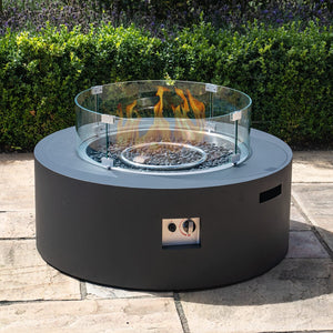 90ø Round Gas Fire Pit
(includes glass surround, and fire stones) | Charcoal  Maze   