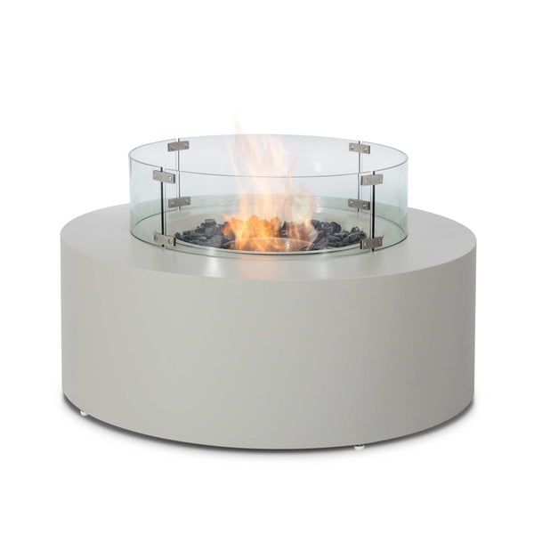 90ø Round Gas Fire Pit
(includes glass surround, and fire stones) | Pebble White  Maze   