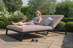 Allure Double Sunlounger | Taupe  Maze   