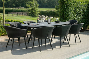 Ambition 8 Seat Oval Dining Set | Charcoal  Maze   