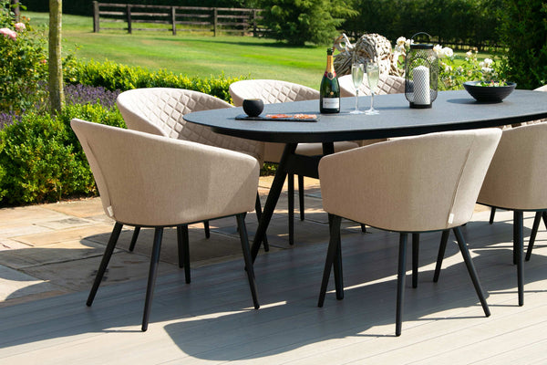 Ambition 8 Seat Oval Dining Set | Taupe  Maze   