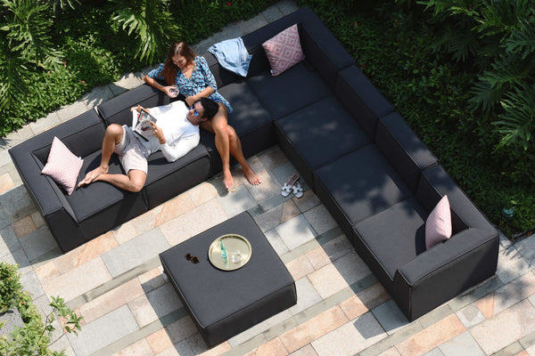 Apollo Large Corner Sofa Group | Charcoal  Maze   