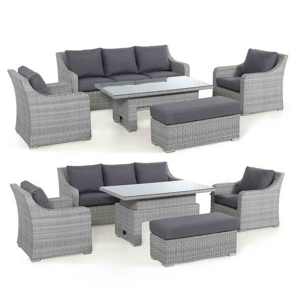 Ascot 3 Seat Sofa Dining Set with Rising Table | Grey  Maze   
