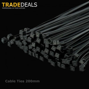 Black Cables Ties 200mm x 4.5mm (100 Pack)  Contact 19   