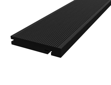 Classic™ | Black Grooved Composite Decking Bullnose Edge Board (3.6m length) 57.5259