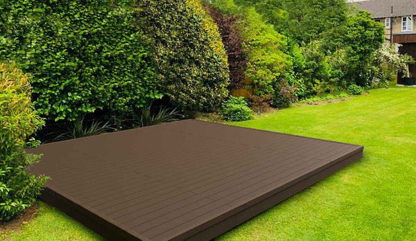Classic™ | Grooved Composite Decking and Subframe Pack 3m x 3m (9sqm)  Ryno Group Dark Brown  