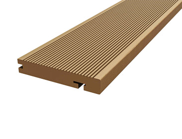 Classic™ | Light Brown Grooved Composite Decking Bullnose Edge Board (3.6m length) 57.5257