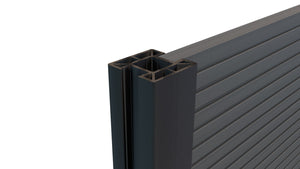 Composite Fencing Inline Post (1.94m length) | Black  Ecoscape UK   