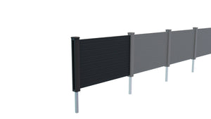 Composite Fencing Panels (1.83m x 1.23m) | Black  Ecoscape UK   