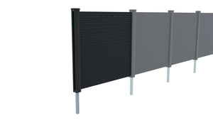 Composite Fencing Panels (1.83m x 1.83m) | Black  Ecoscape UK   