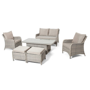 Cotswold 2 Seat Sofa Dining with Rising Table | Grey/Taupe  Maze   
