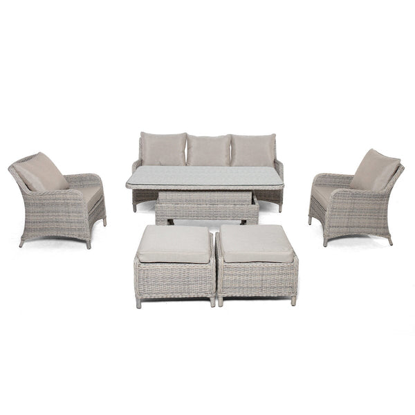Cotswold 3 Seat Sofa Dining with Rising Table | Grey/Taupe  Maze   
