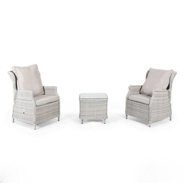 Cotswold Reclining 2 Seat Lounge Set | Grey/Taupe  Maze   