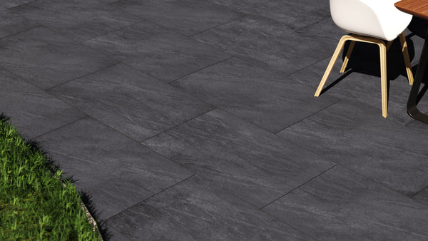 Crombie™ | Black Stone Effect Porcelain Paving Tiles (60x90x2cm)  MPG Stone   