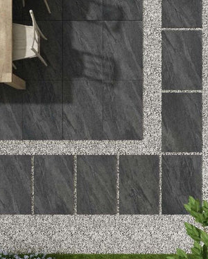 Crombie™ | Black Stone Effect Porcelain Paving Tiles (60x90x2cm)  MPG Stone   