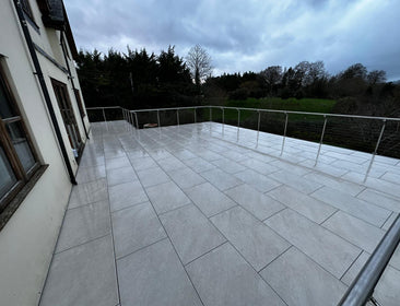 Cyrus™ | White Stone Effect Porcelain Paving Tiles (60x90x2cm) Paving Stock