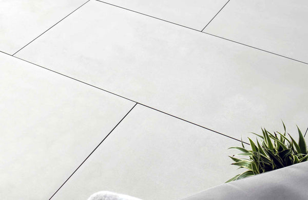 Flote™ | Off-White Concrete Effect Porcelain Paving Tiles (60x120x2cm) Porcelain Paving Tile Space   