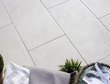 Flote™ | Off-White Concrete Effect Porcelain Paving Tiles (60x60x2cm) Porcelain Paving Tile Space