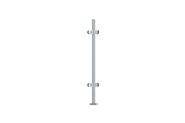 Glass Balustrade 42.4mm Corner Post Fully Assembled 978mm Long - Plain Top | Stainless 316  FH Brundle   