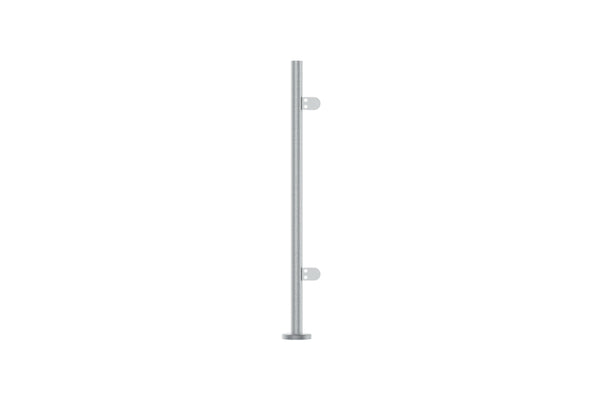 Glass Balustrade 42.4mm End Post Fully Assembled 978mm Long - Plain Top | Stainless 316  FH Brundle   