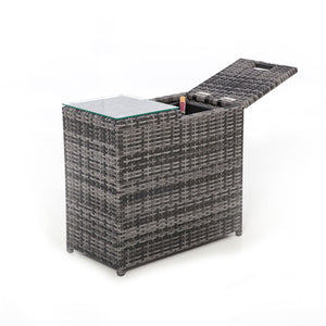 Ice Bucket Side Table | Grey | Flat Weave  Maze   