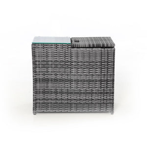 Ice Bucket Side Table | Grey | Flat Weave  Maze   