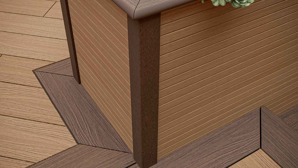 Luxxe™ | Dark Brown Woodgrain Composite Decking Corner Trim (3m length) Corner Trim 57.12   