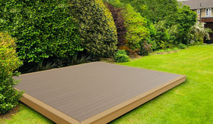 Luxxe™ Woodgrain Composite Decking and Subframe Pack 3m x 3m (9sqm)  Ryno Group Dark Brown  