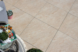 Millden™ | Beige Stone Effect Porcelain Paving Tiles (60x60x2cm)