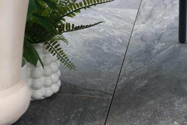 Nordic™ | Dark Grey Stone Effect Porcelain Paving Tiles (60x90x2cm) Stone Effect Porcelain Tile Space   