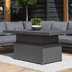 Oslo Large Corner Sofa Group with Rising Table | Charcoal  Maze   