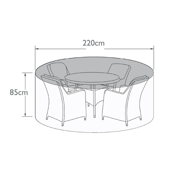 Outdoor Cover for 4 Seat Round Dining Set | Black  Maze   