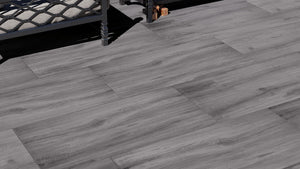 Overton™ | Mid Grey Wood Effect Porcelain Paving Tiles (45x90x2cm)  Tilespace   