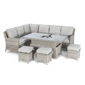 Oxford Corner Dining Set with Ice Bucket and Rising Table | Light Grey  Maze   