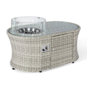 Oxford Oval Fire Pit Coffee Table | Light Grey  Maze   