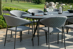 Pebble 8 Seat Oval Dining Set | Flanelle