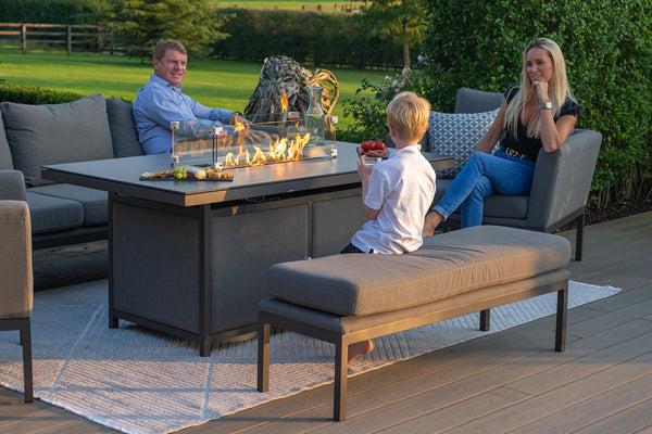Pulse 3 Seat Sofa Dining Set with Fire Pit | Flanelle  Maze   
