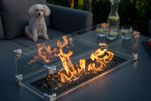 Pulse 3 Seat Sofa Dining Set with Fire Pit | Flanelle  Maze   