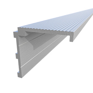 Tectonic® Aluminium Decking Subframe Fascia Profile (3.6m length) Decking Fixing OVAEDA® Composite Decking & Porcelain Paving Silver  