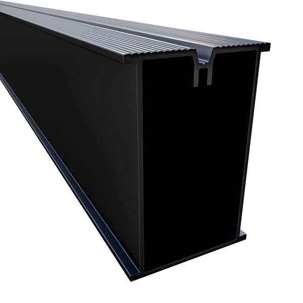 Tectonic® Aluminium Decking Subframe Joist (3.6m length) Decking Fixing OVAEDA® Composite Decking & Porcelain Paving 72mm Black 