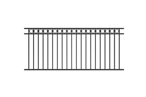 Traditional Balustrade Fixed Railing Panel with Circles 1016 x 2370mm | Black  FH Brundle   