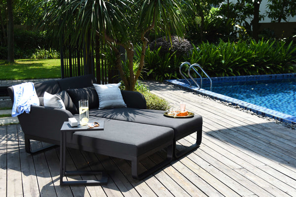 Unity Sunlounger | Charcoal  Maze   
